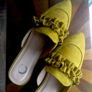 Fun light green mules